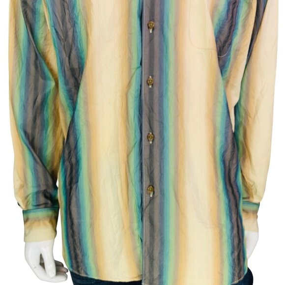Tommy Bahama Jeans Mens Island Soft Shirt Silk Cotton Multicolor Stripe Size XL - Picture 5 of 12
